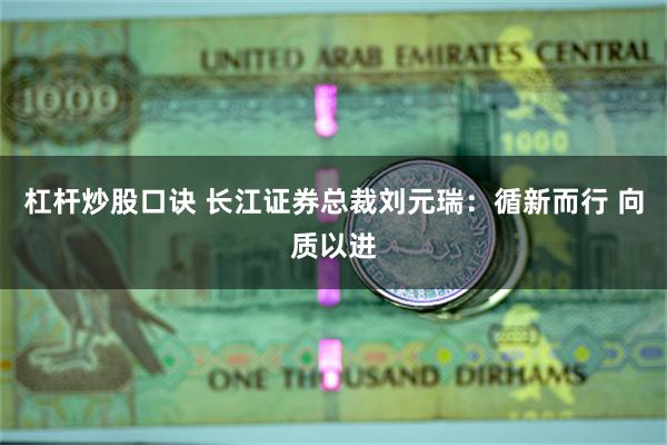 杠杆炒股口诀 长江证券总裁刘元瑞：循新而行 向质以进